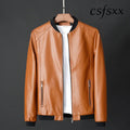 2023 Autumn New Men Black Biker PU Leather Coat Korean Fashion Men Pu Leather Jacket Trend Casual Fit Slim Baseball