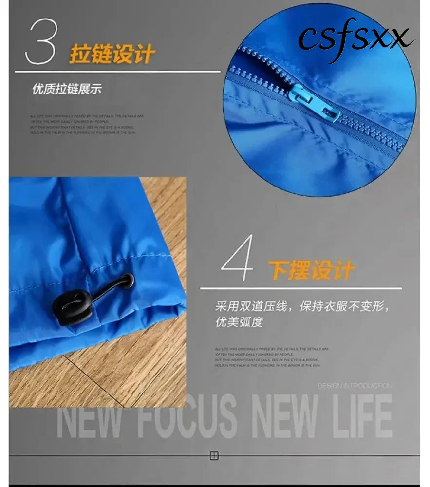 2026 Spring New Men’s Plus Size Fashion Print Hooded Zip-Up Jacket Outdoor Sports Windproof and Waterproof Leisure Coat