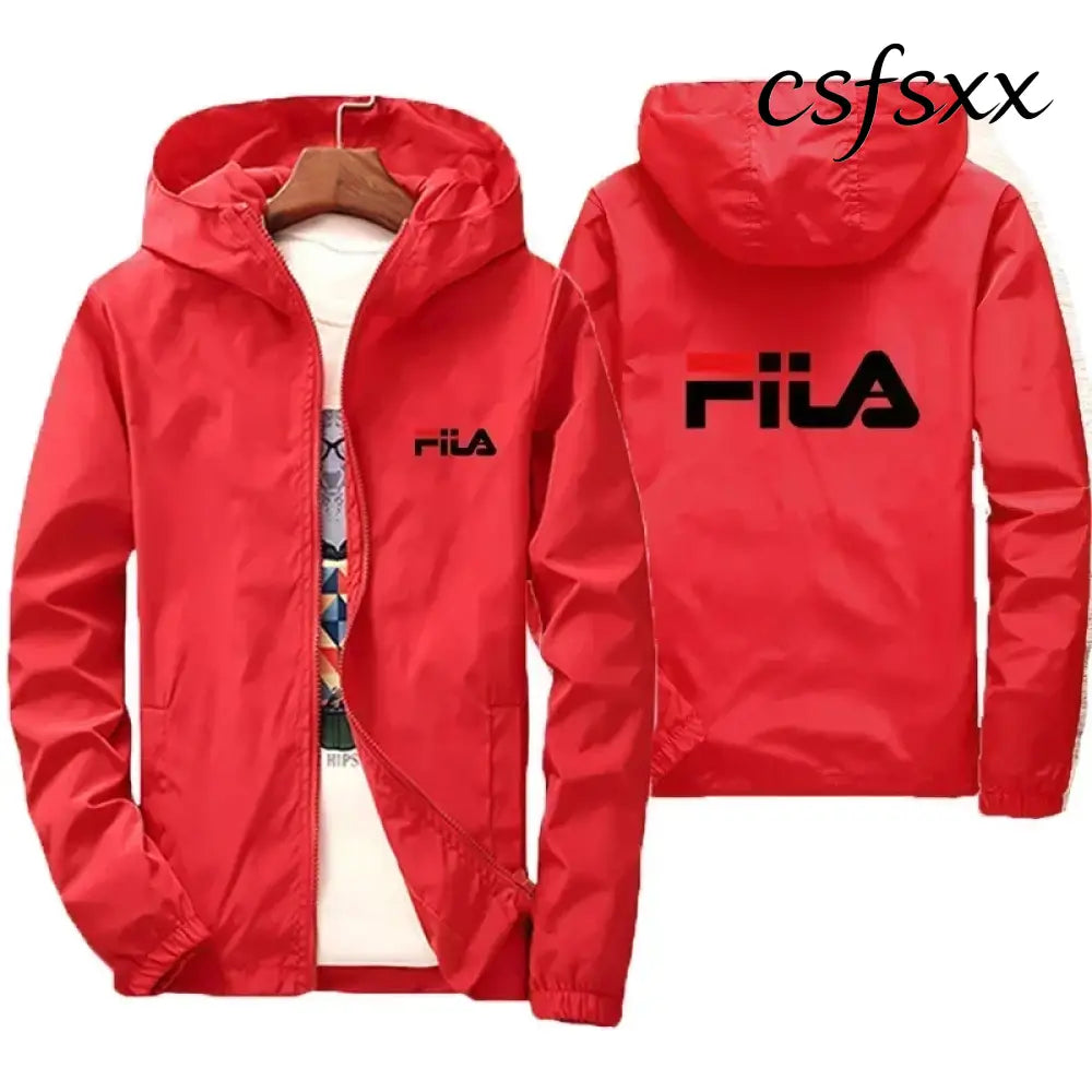 2026 Spring New Men’s Plus Size Fashion Print Hooded Zip-Up Jacket Outdoor Sports Windproof and Waterproof Leisure Coat