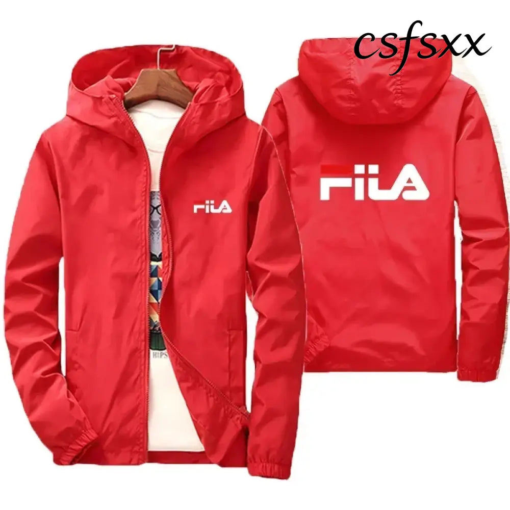 2026 Spring New Men’s Plus Size Fashion Print Hooded Zip-Up Jacket Outdoor Sports Windproof and Waterproof Leisure Coat