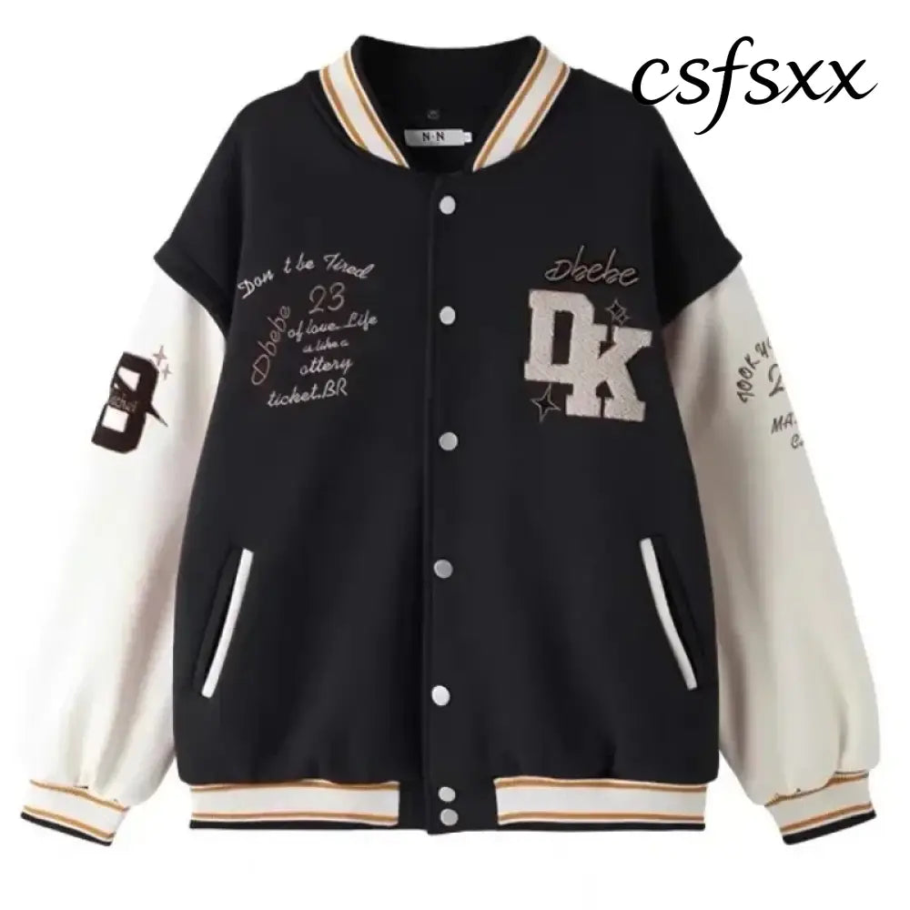 American Letter Embroidery Pattern Rhinestone High Quality Jacket And Coat Men Y2K New Street Hip Hop Vintage Baseball