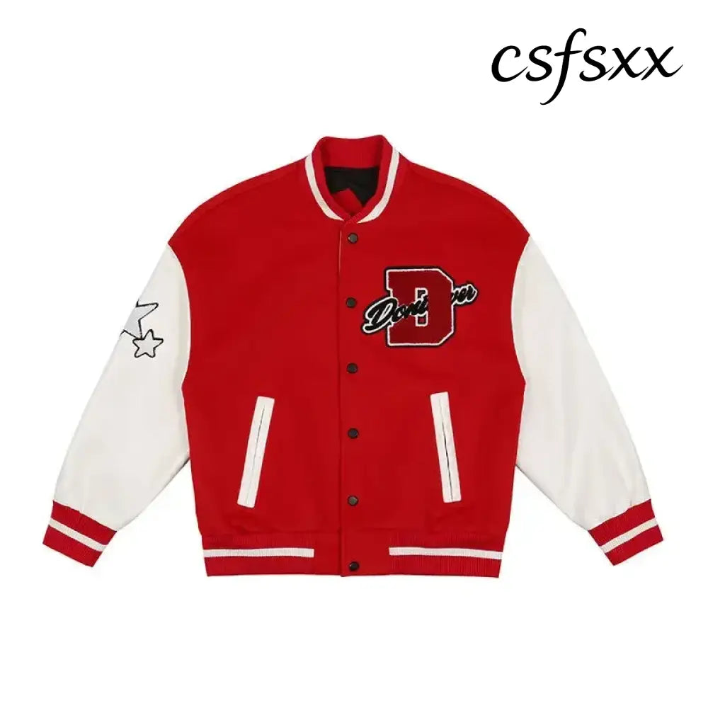 American Letter Embroidery Pattern Rhinestone High Quality Jacket And Coat Men Y2K New Street Hip Hop Vintage Baseball