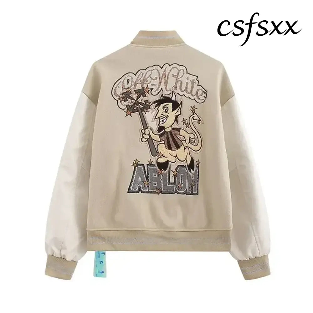American Letter Embroidery Pattern Rhinestone High Quality Jacket And Coat Men Y2K New Street Hip Hop Vintage Baseball