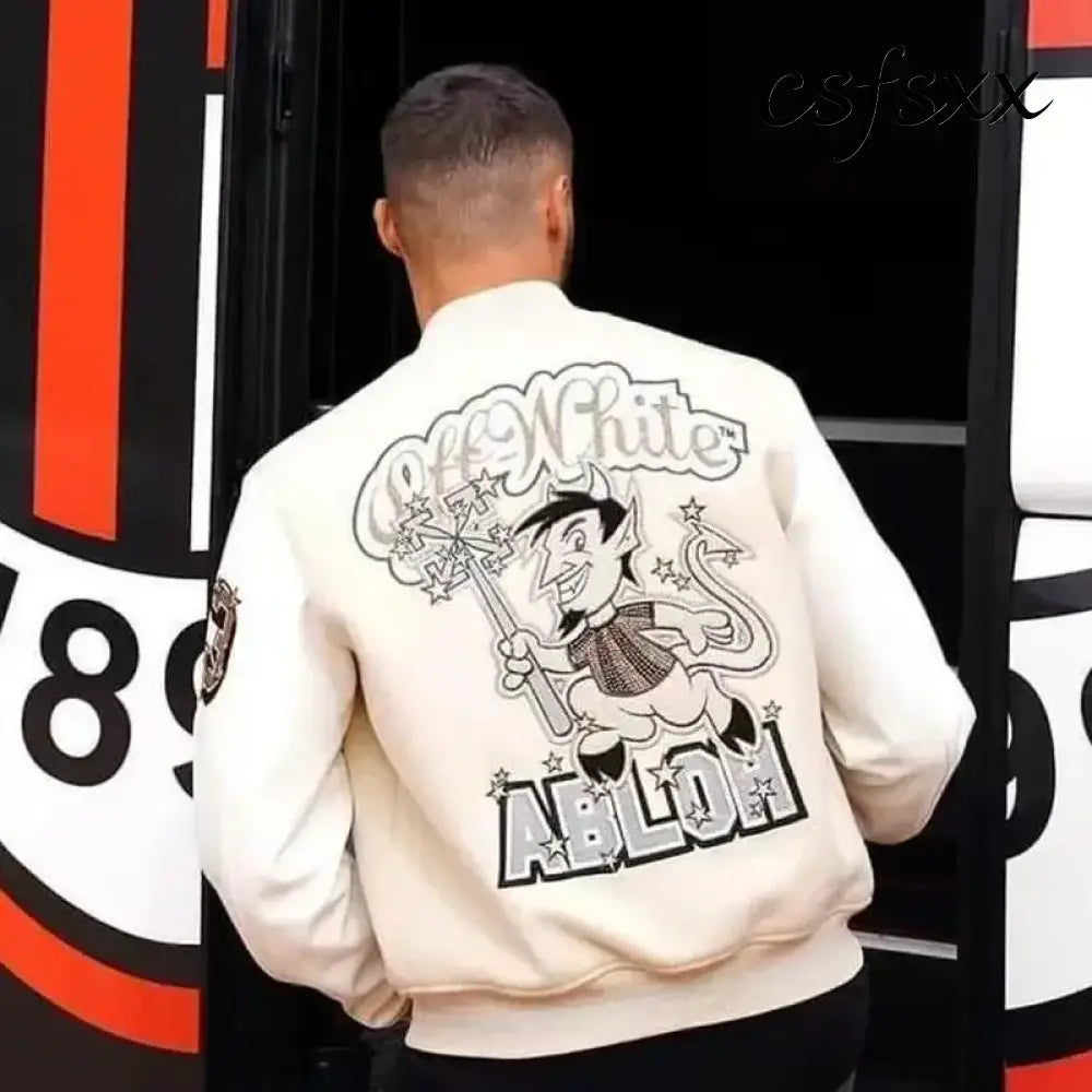 American Letter Embroidery Pattern Rhinestone High Quality Jacket And Coat Men Y2K New Street Hip Hop Vintage Baseball