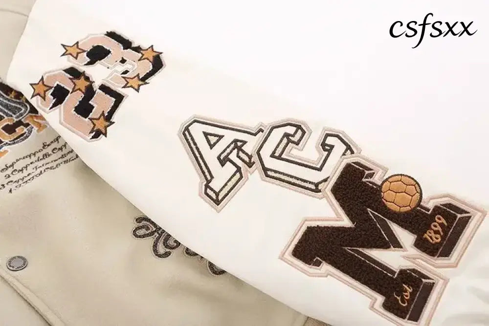 American Letter Embroidery Pattern Rhinestone High Quality Jacket And Coat Men Y2K New Street Hip Hop Vintage Baseball