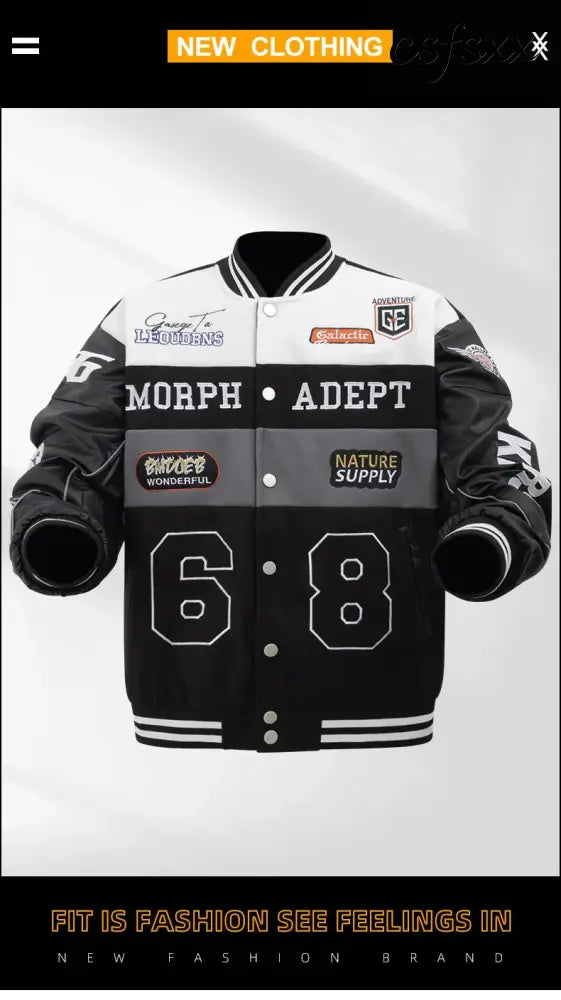American Retro Racing Jacket Men’s Biker Sleeve PU Leather Color Block Workwear Windproof Casual Loose Fit Long Sleeve