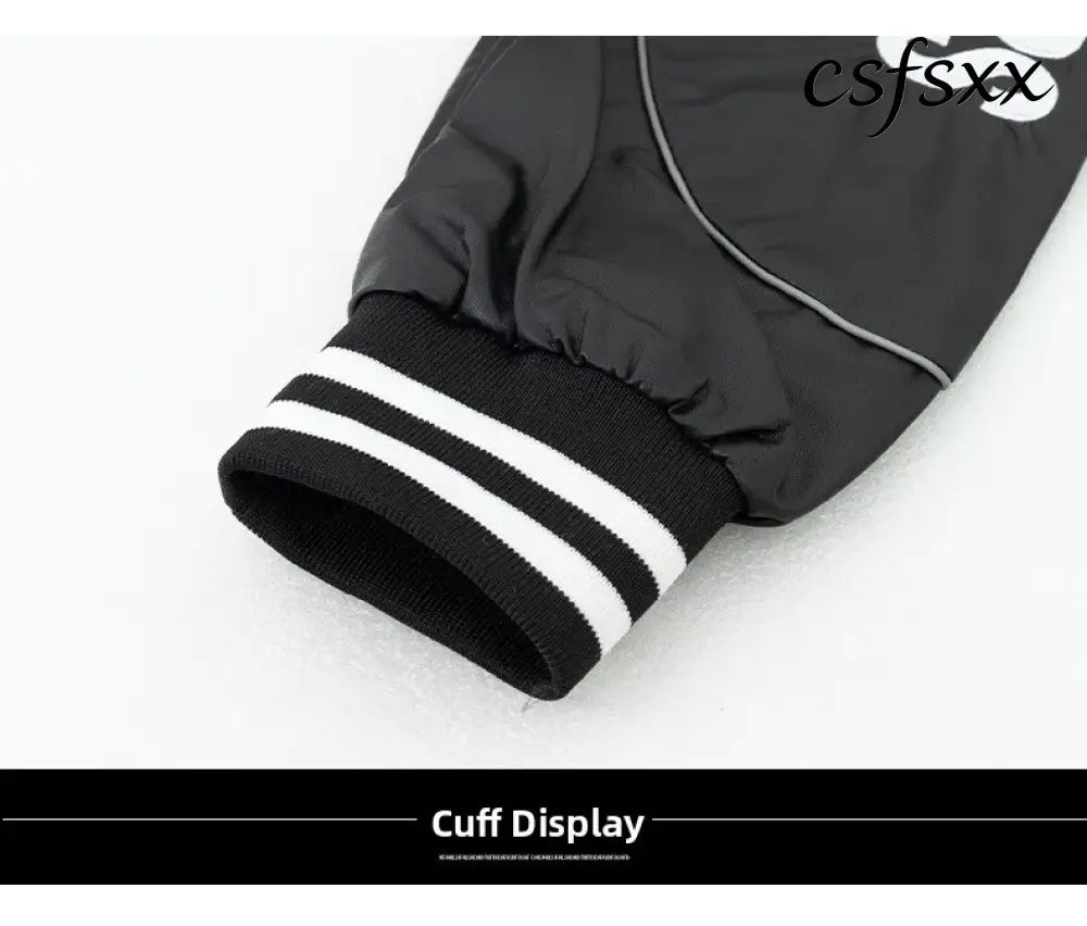 American Retro Racing Jacket Men’s Biker Sleeve PU Leather Color Block Workwear Windproof Casual Loose Fit Long Sleeve