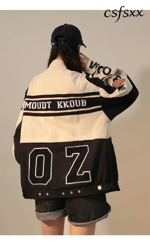 American Vintage Women Varsity Bomber Jacket Autumn Versatile Casual Blazers Harajuku Oversized Fashion Cardigans
