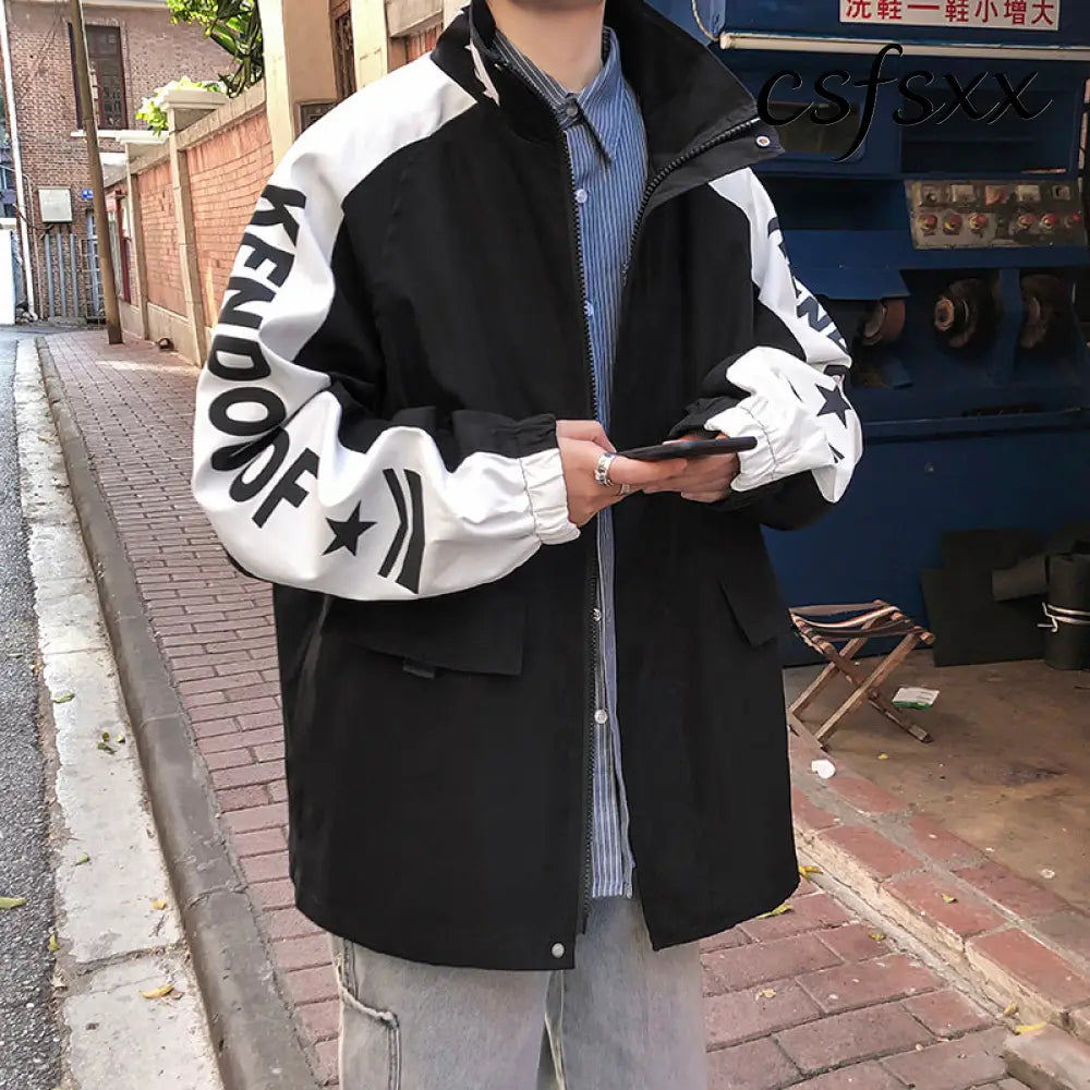 Baseball uniform jacket - Black / L - Korean