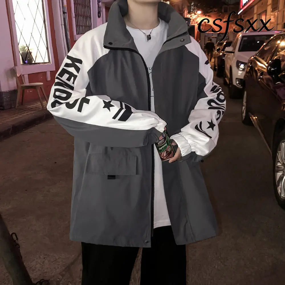 Baseball uniform jacket - Grey / L - Korean