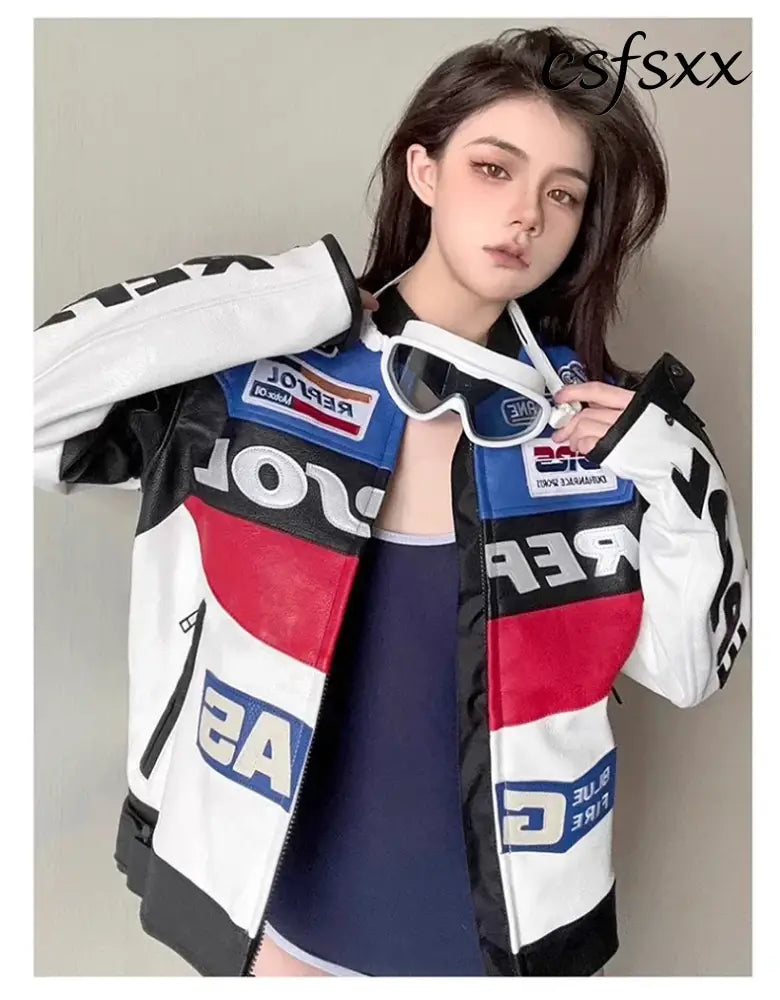DUHAN Men’s Motocross Motorcycle Jacket Moto Racing Jacket REPSOL PU Leather Motorbike Jackets Clothing Clothes Coat