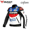 DUHAN Men’s Motocross Motorcycle Jacket Moto Racing Jacket REPSOL PU Leather Motorbike Jackets Clothing Clothes Coat
