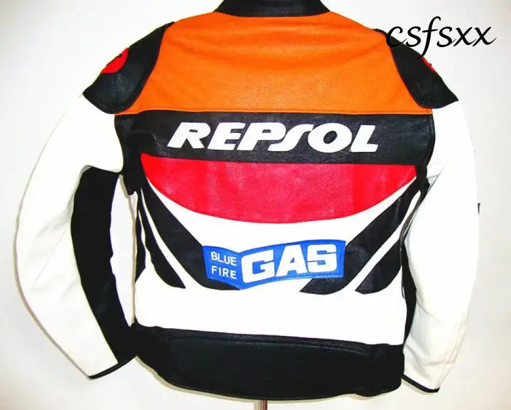 DUHAN Moto GP Motorcycle REPSOL Racing Leather Jacket VS02 Orange Blue M L XL XXL 3XL Good Pu Leahter Made High Quality