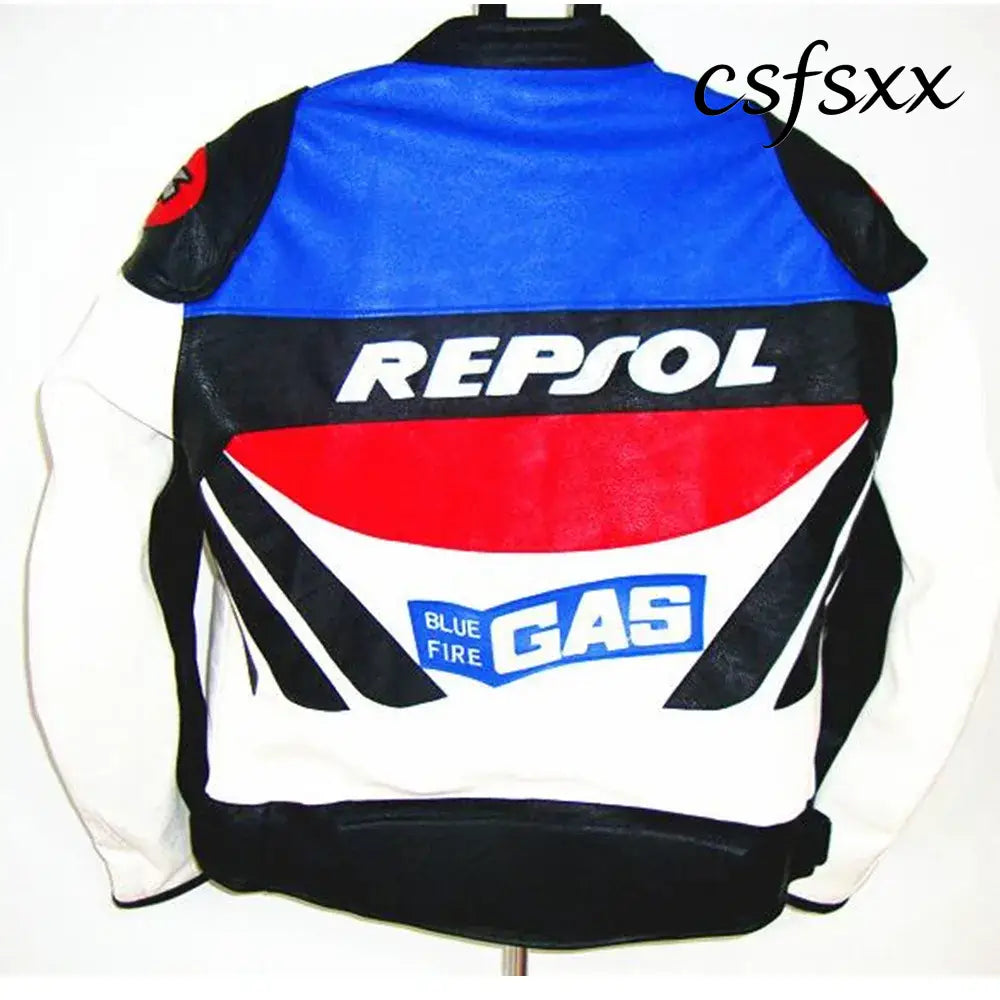 DUHAN Moto GP Motorcycle REPSOL Racing Leather Jacket VS02 Orange Blue M L XL XXL 3XL Good Pu Leahter Made High Quality