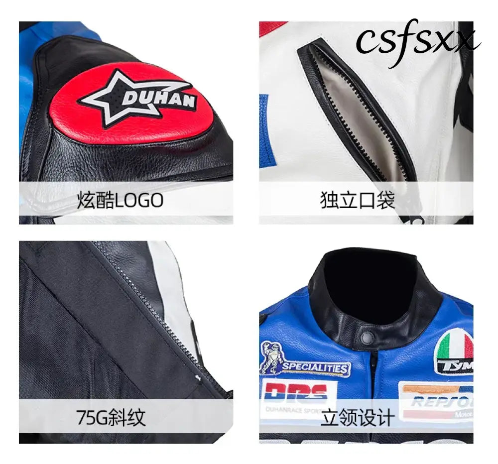 DUHAN Motorcycle Wear Men’s And Women’s Racing Wear PU Jacket Anti-Fall Off-Road Motorcycle Jacket Four Seasons