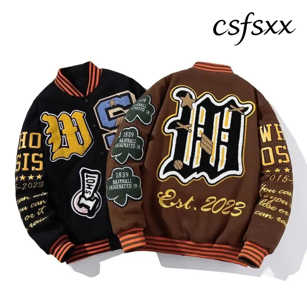 Embroidered Baseball Uniform for Men Spring Autumn Bomber Jackets Vintage Varsity Jackets Women Outerwears Fashion Men