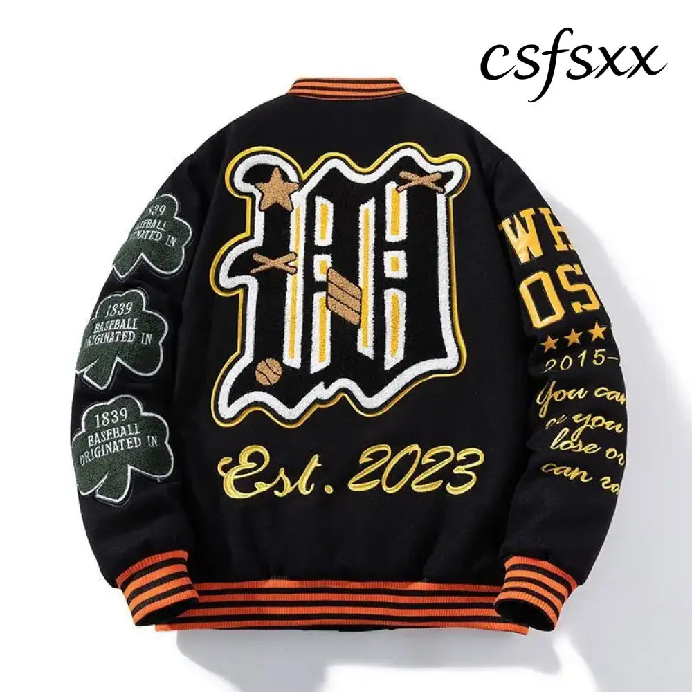 Embroidered Baseball Uniform for Men Spring Autumn Bomber Jackets Vintage Varsity Jackets Women Outerwears Fashion Men