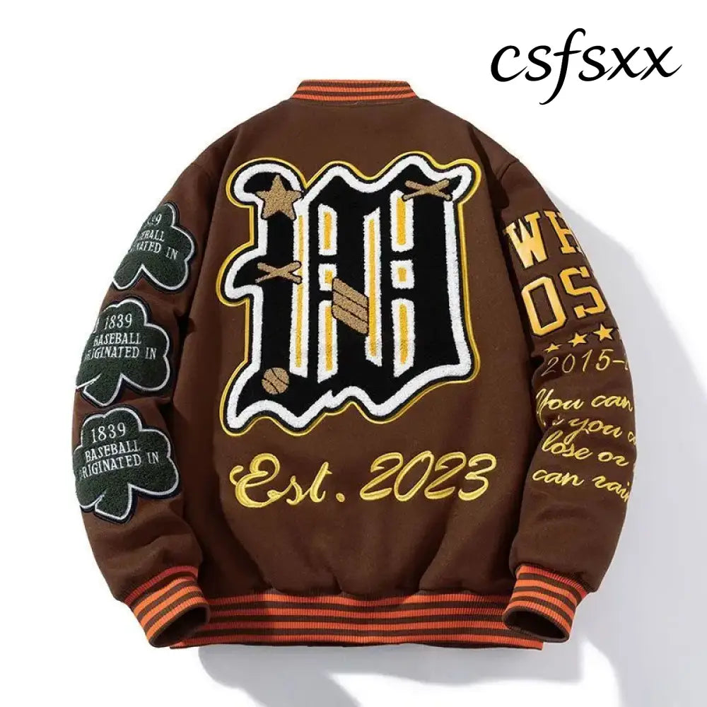 Embroidered Baseball Uniform for Men Spring Autumn Bomber Jackets Vintage Varsity Jackets Women Outerwears Fashion Men