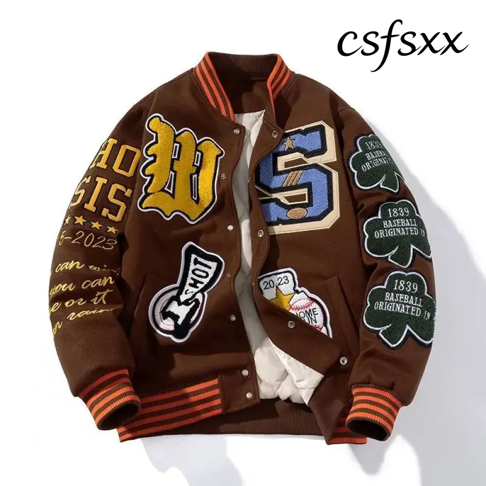 Embroidered Baseball Uniform for Men Spring Autumn Bomber Jackets Vintage Varsity Jackets Women Outerwears Fashion Men