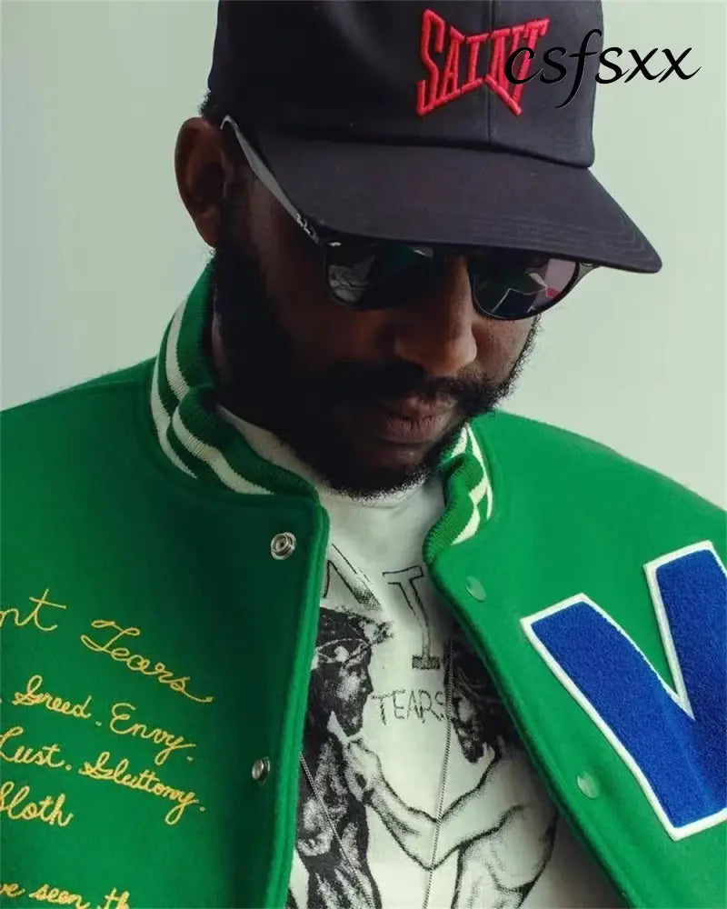 Fall/Winter Saint Michael Fashion Casual Loose Patch Embroidered Flying Baseball Jacket Oversized Jacket for Men and