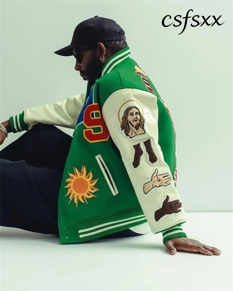 Fall/Winter Saint Michael Fashion Casual Loose Patch Embroidered Flying Baseball Jacket Oversized Jacket for Men and