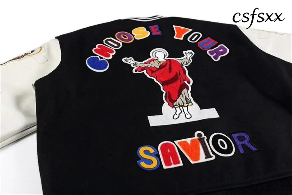 Fall/Winter Saint Michael Fashion Casual Loose Patch Embroidered Flying Baseball Jacket Oversized Jacket for Men and