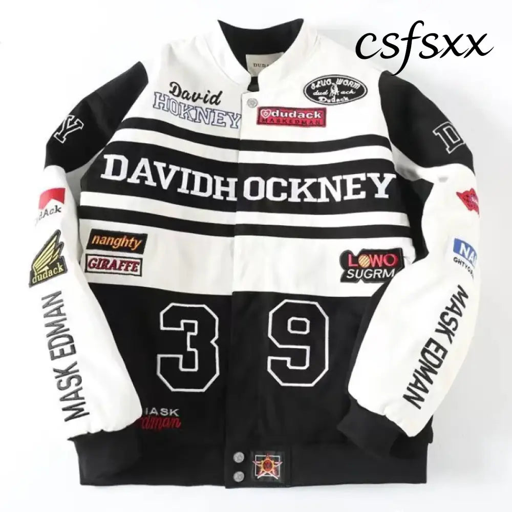 Heavy Industry Embroidery Coat New In Outdoor Stand Collar Racer Motorcycle Luxury Clothing Men Women Racing Biker