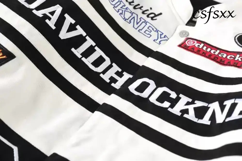 Heavy Industry Embroidery Coat New In Outdoor Stand Collar Racer Motorcycle Luxury Clothing Men Women Racing Biker