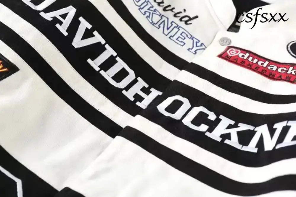 Heavy Industry Embroidery Coat New In Outdoor Stand Collar Racer Motorcycle Luxury Clothing Men Women Racing Biker