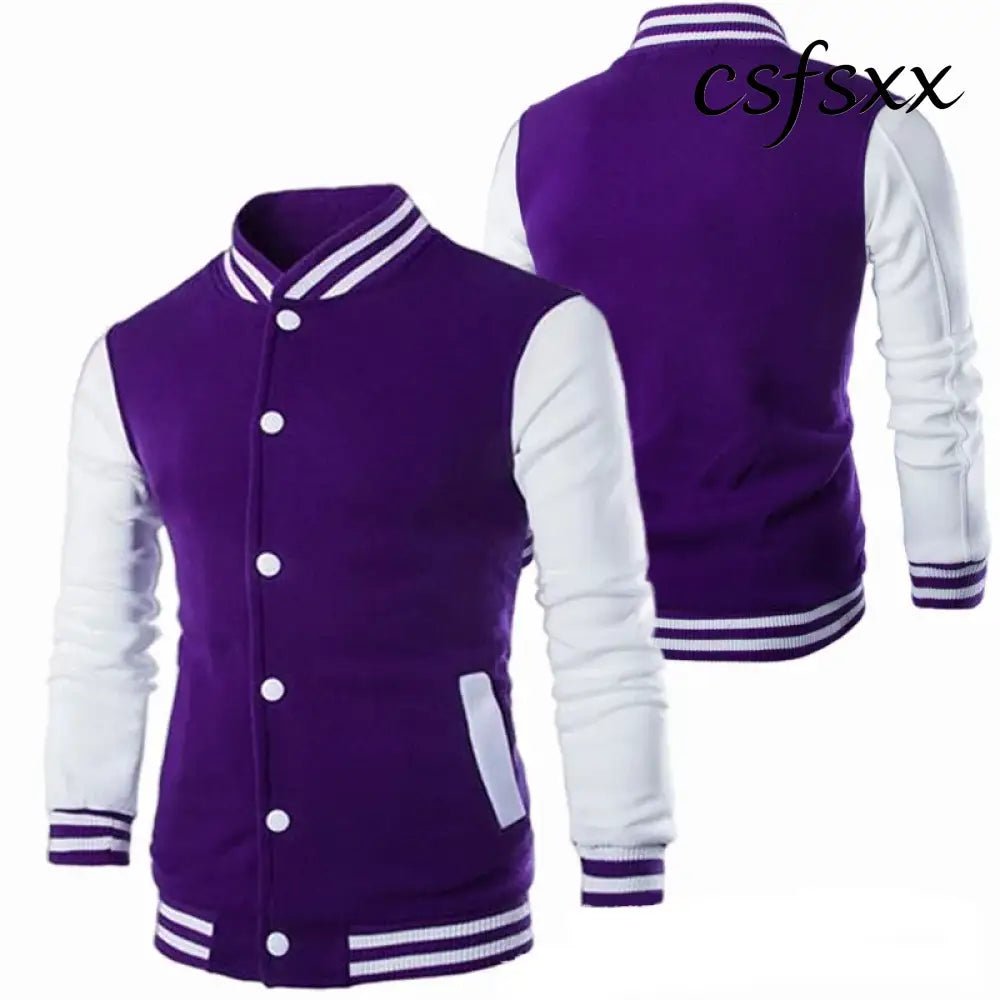Hoodies Men Baseball Jacket Men Fashion Design Wine Red Mens Slim Fit College Varsity Jacket Men Harajuku Boy Sweatshirt