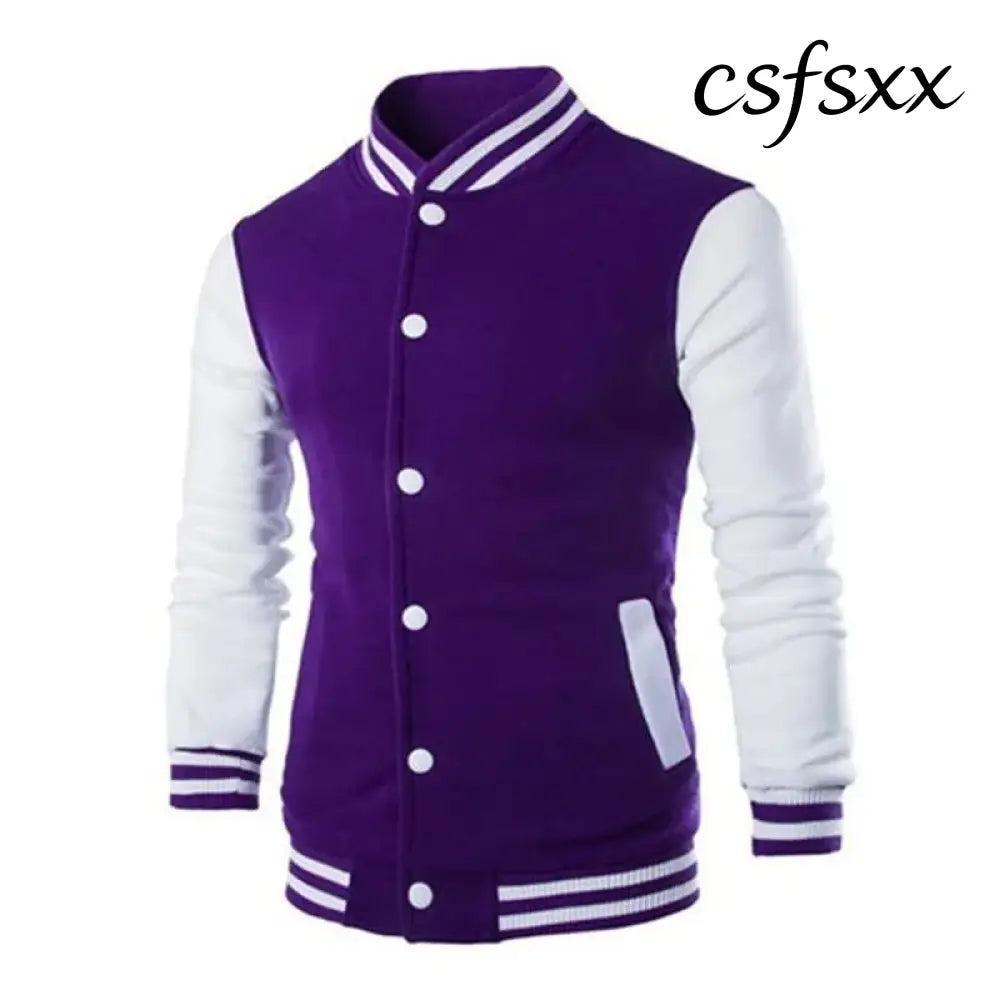 Hoodies Men Baseball Jacket Men Fashion Design Wine Red Mens Slim Fit College Varsity Jacket Men Harajuku Boy
