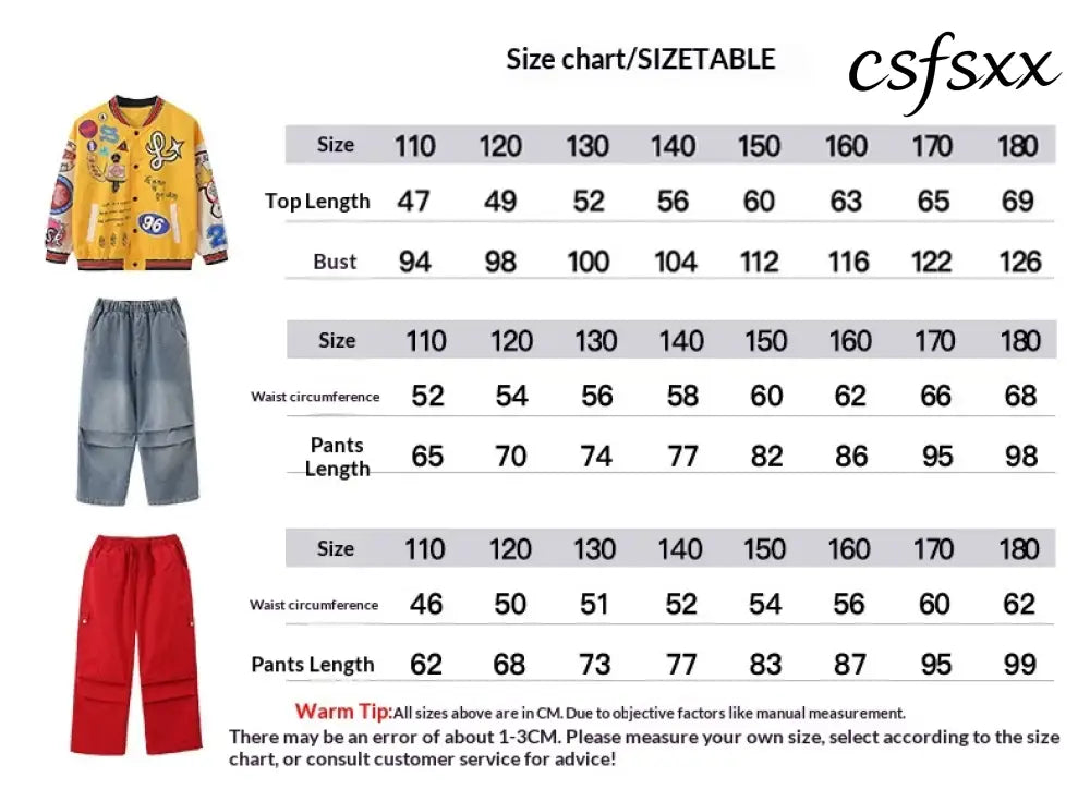 Kid Hip Hop Clothing Yellow Print Baseball Jacket Casual Ruched Red Pants Denim Jeans for Girl Boy Jazz Dance Costumes
