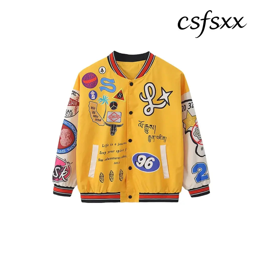 Kid Hip Hop Clothing Yellow Print Baseball Jacket Casual Ruched Red Pants Denim Jeans for Girl Boy Jazz Dance Costumes