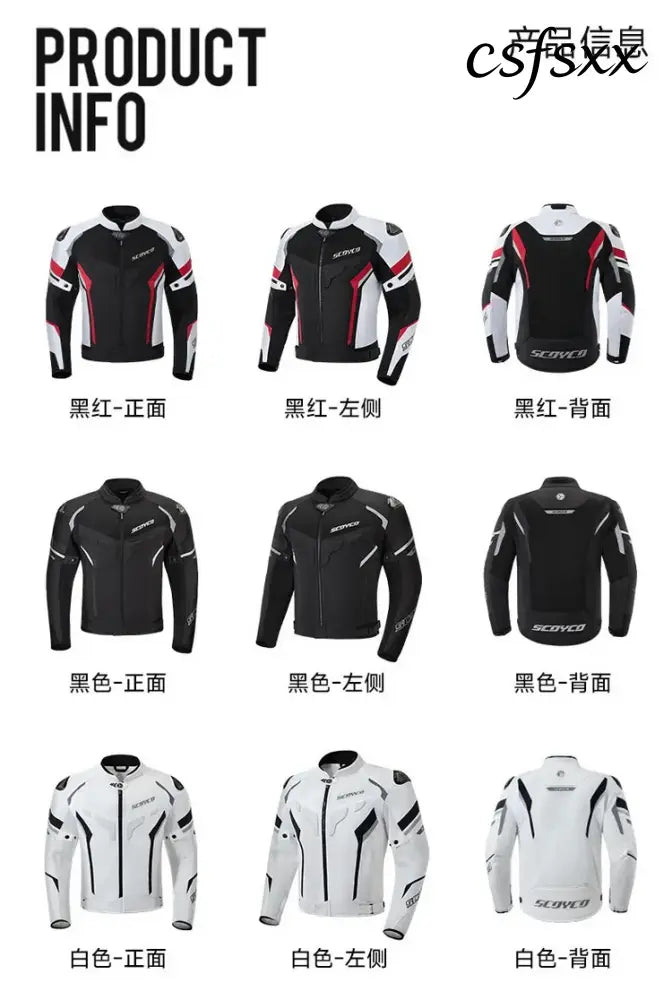 Men Spring Summer Breathable Mesh SCOYCO Motorcycle Riding Jacket Cycling Equipment Motorcyclist Clothing 600D Oxford