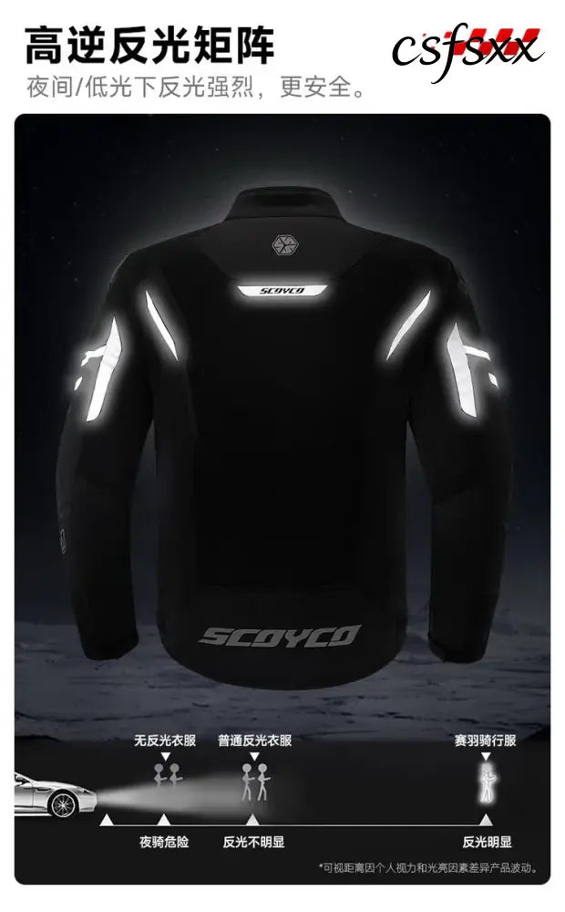 Men Spring Summer Breathable Mesh SCOYCO Motorcycle Riding Jacket Cycling Equipment Motorcyclist Clothing 600D Oxford