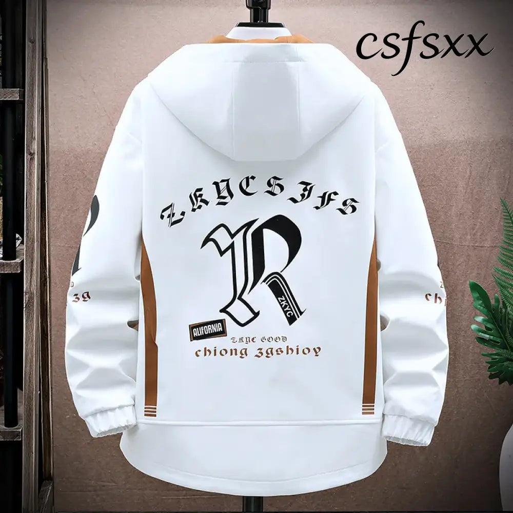 Men’s Casual Hooded Jackets Autumn Patchwork Thin Coats Outwear Top Windbreaker Streetwear Clothing Plus Size