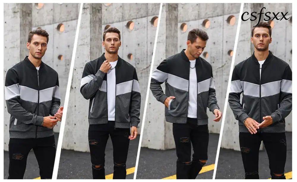 Men’s Jackets 25 New Spring Business Leisure Trendy Color Windproof Bomber Overshirt Zip-Up Streetwear Popular Clothes