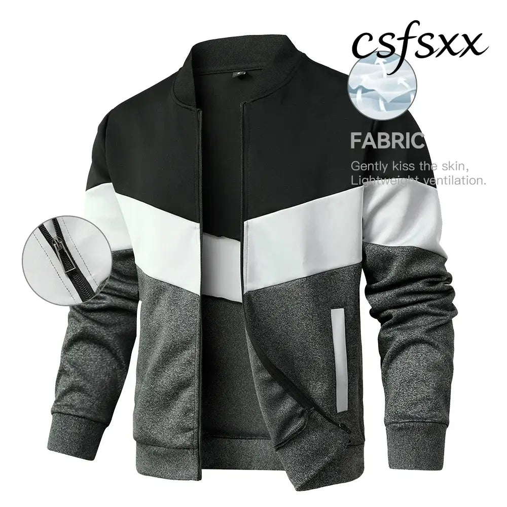 Men’s Jackets 25 New Spring Business Leisure Trendy Color Windproof Bomber Overshirt Zip-Up Streetwear Popular Clothes