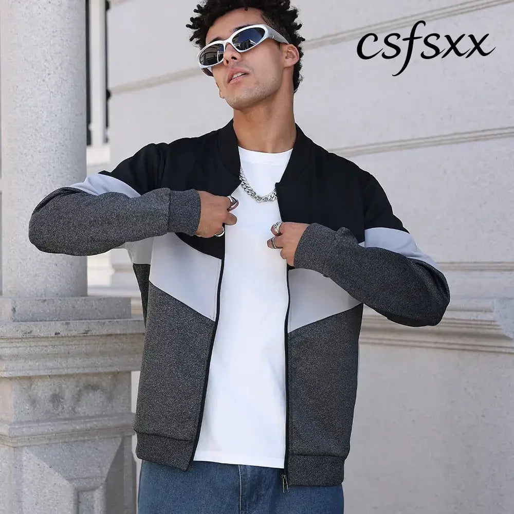 Men’s Jackets 25 New Spring Business Leisure Trendy Color Windproof Bomber Overshirt Zip-Up Streetwear Popular Clothes