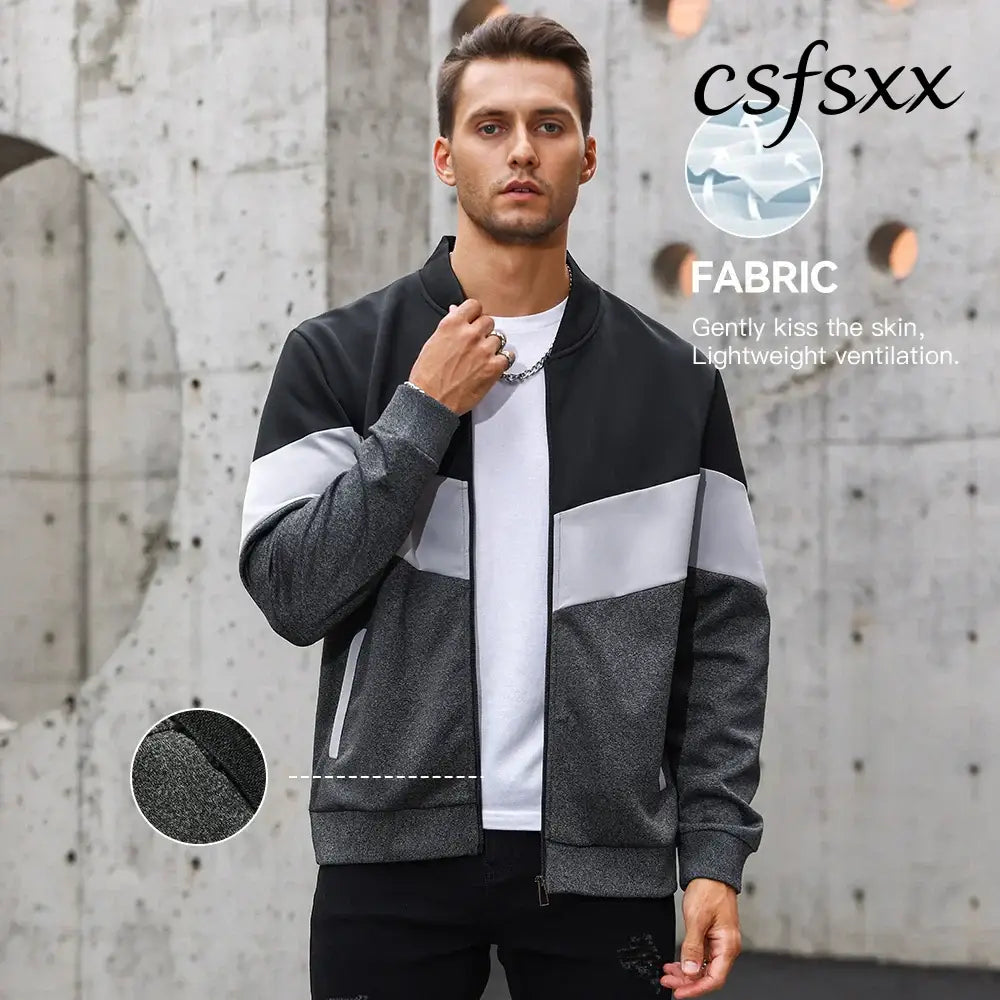 Men’s Jackets 25 New Spring Business Leisure Trendy Color Windproof Bomber Overshirt Zip-Up Streetwear Popular Clothes