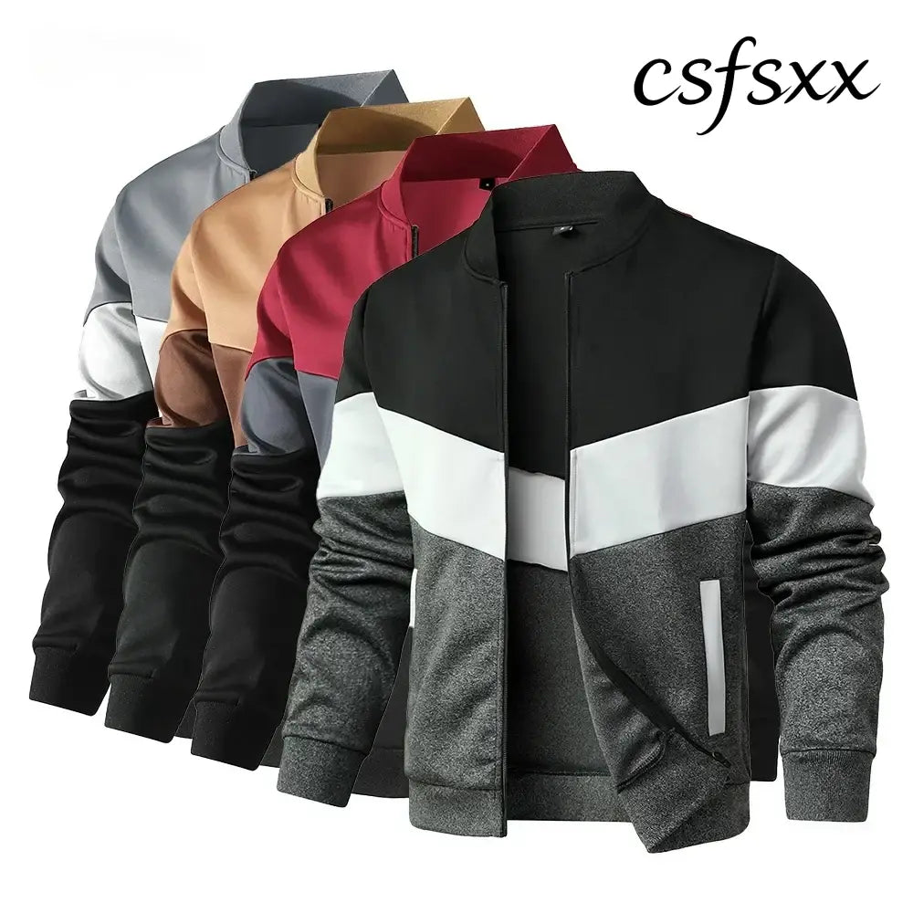 Men’s Jackets 25 New Spring Business Leisure Trendy Color Windproof Bomber Overshirt Zip-Up Streetwear Popular Clothes