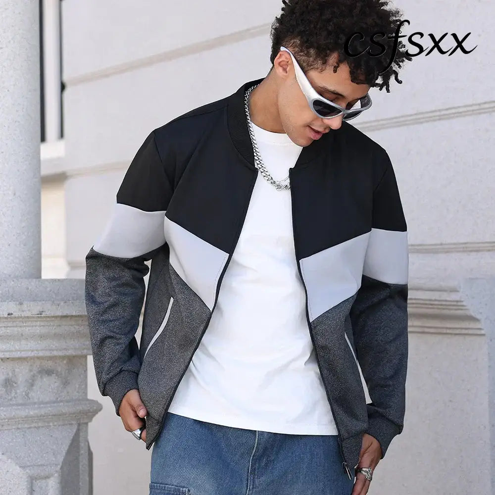 Men’s Jackets 25 New Spring Business Leisure Trendy Color Windproof Bomber Overshirt Zip-Up Streetwear Popular Clothes