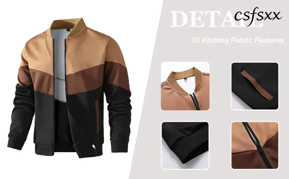Men’s Jackets 25 New Spring Business Leisure Trendy Color Windproof Bomber Overshirt Zip-Up Streetwear Popular Clothes