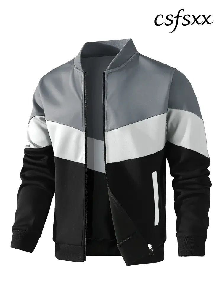 Men’s Jackets 25 New Spring Business Leisure Trendy Color Windproof Bomber Overshirt Zip-Up Streetwear Popular Clothes