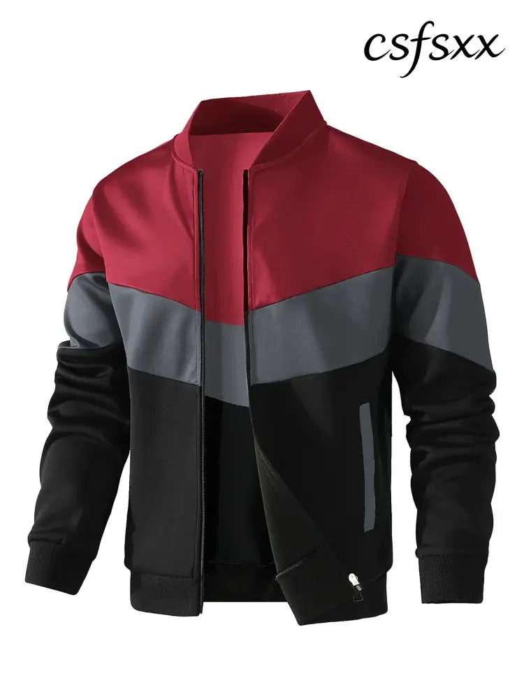 Men’s Jackets 25 New Spring Business Leisure Trendy Color Windproof Bomber Overshirt Zip-Up Streetwear Popular Clothes