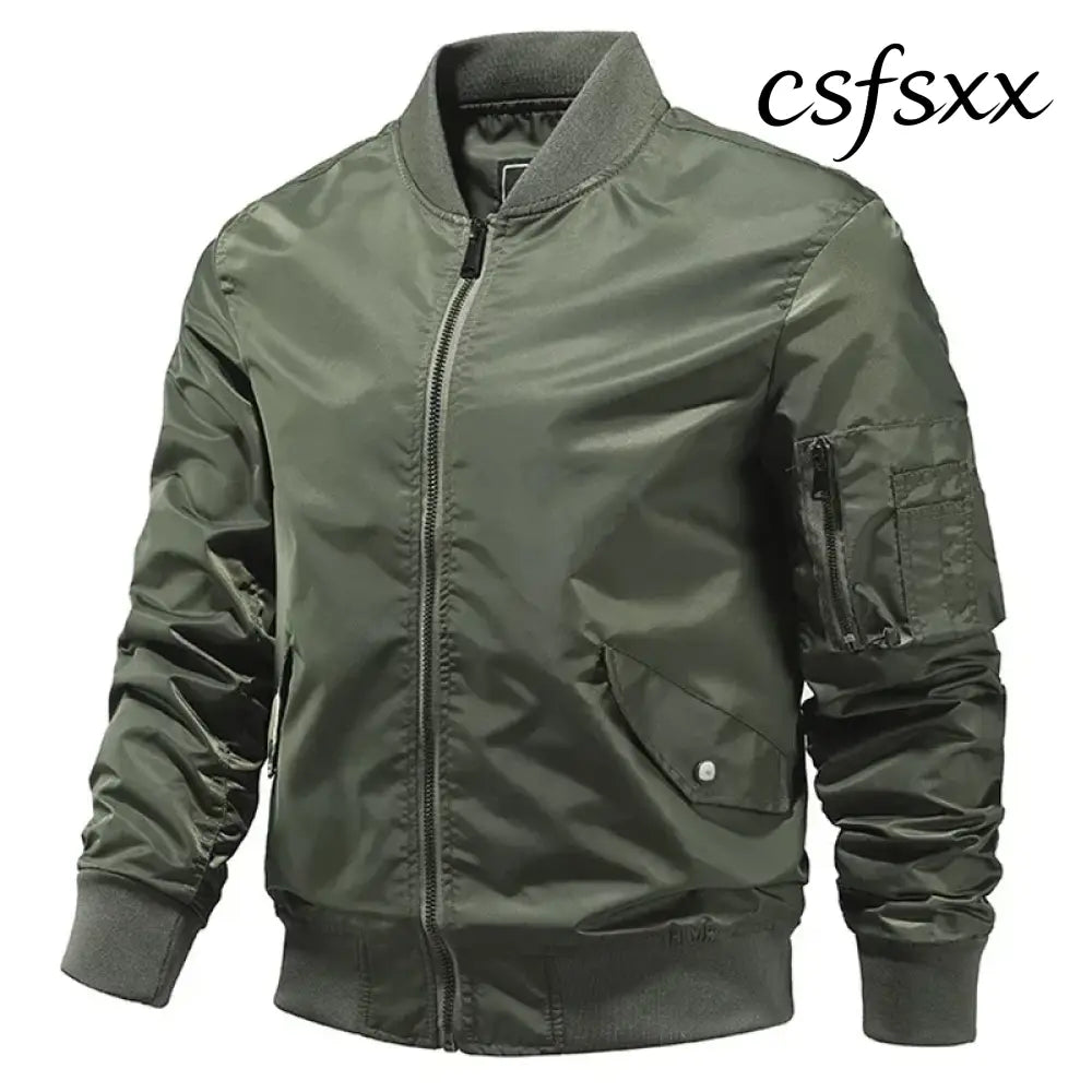 Men’s Spring Fall Lightweight Camouflage Bomber Jacket Windbreaker Softshell Varsity Jackets Men Golf Fashion