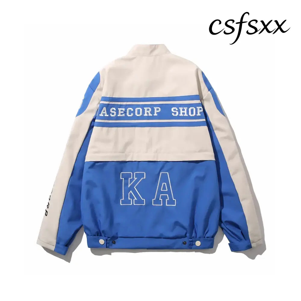 New autumn and winter baseball jacket for women casual stand collar long sleeved loose fitting women’s motorcycle suit