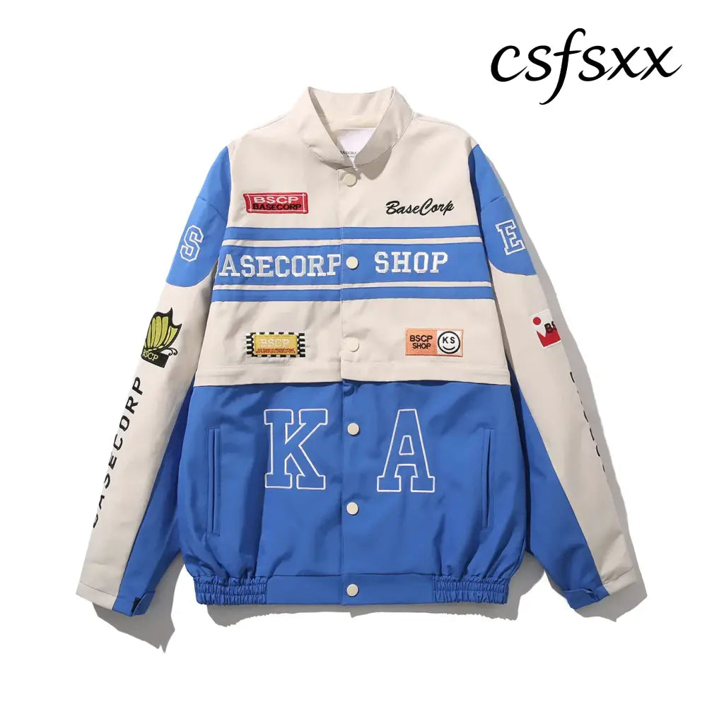 New autumn and winter baseball jacket for women casual stand collar long sleeved loose fitting women’s motorcycle suit