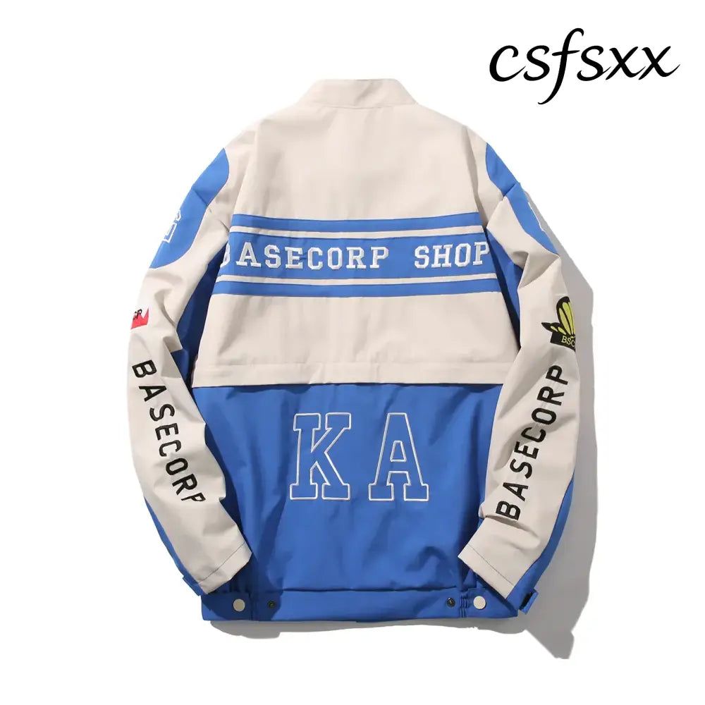 New autumn and winter baseball jacket for women casual stand collar long sleeved loose fitting women’s motorcycle suit