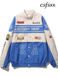New autumn and winter baseball jacket for women casual stand collar long sleeved loose fitting women’s motorcycle suit